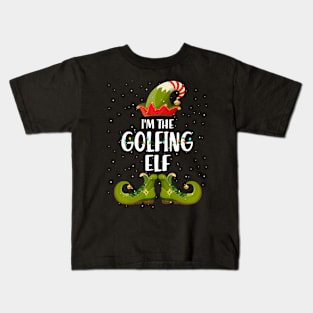 Golfing Elf Family Matching Group Christmas Gift Golf Dad T-Shirt Kids T-Shirt